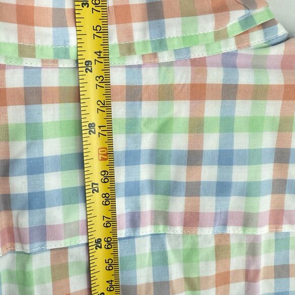 J Crew Flex Shirt Mens Small Check Short Sleeve Slim Button Up - Picture 14 of 15